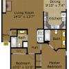   Two Bedroom
1077 Square Feet